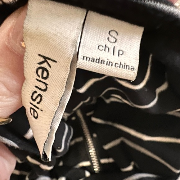 Black and white striped dress with gold zipper - Picture 5 of 5